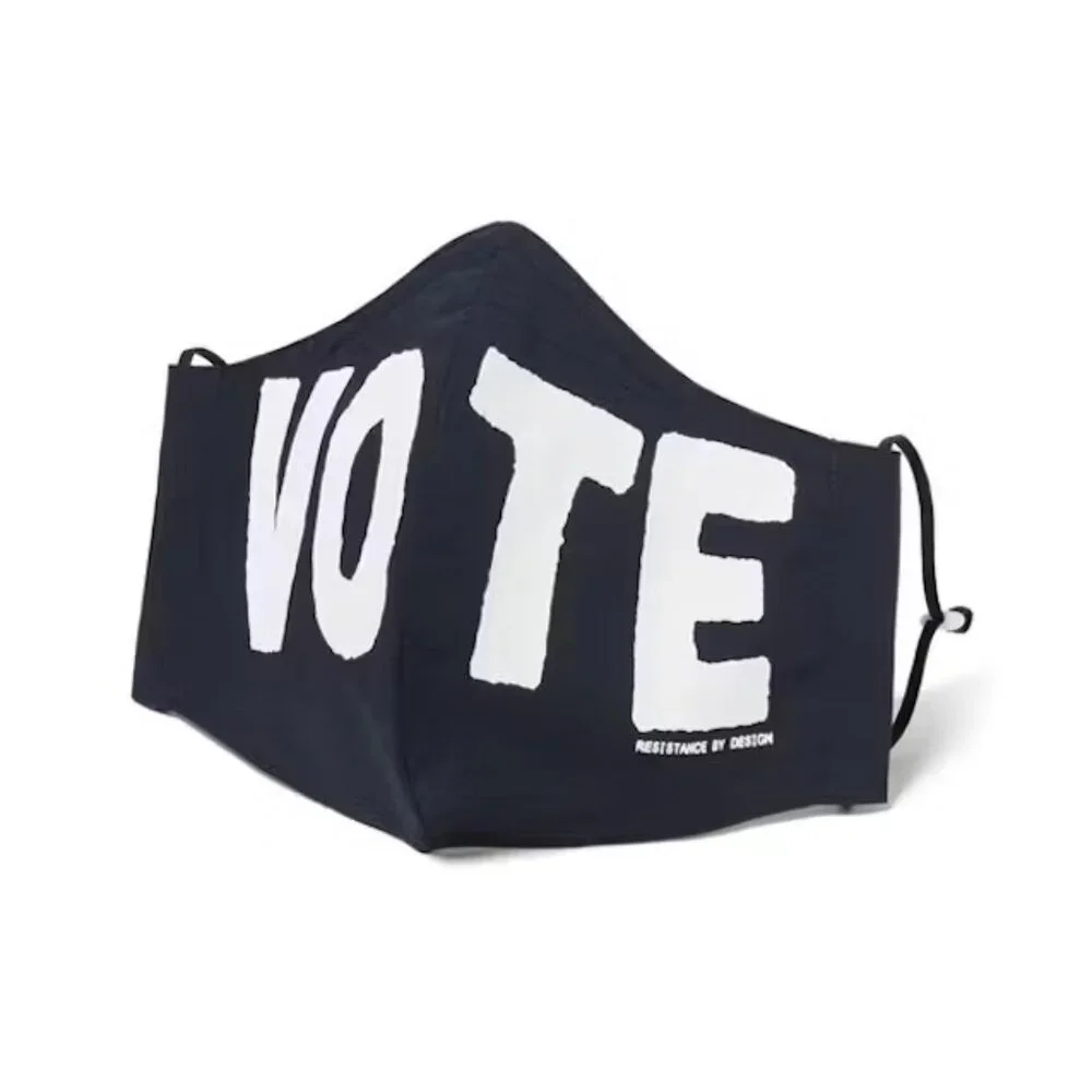 Vote Face Mask Black Fabric Washable Adult Unisex
